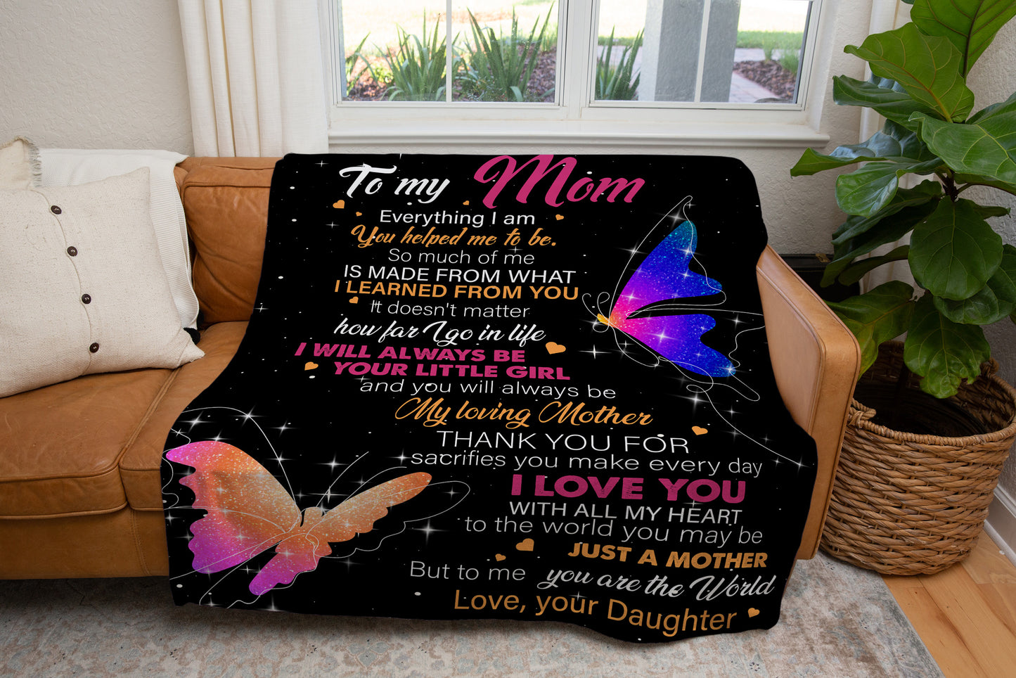 To My Mom From Daughter | Cozy Plush Fleece Blanket