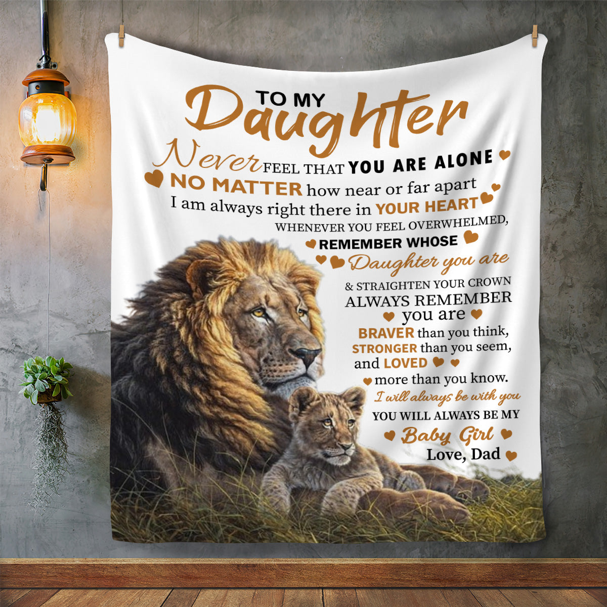 Never Alone To My Daughter | Cozy Plush Fleece Blanket