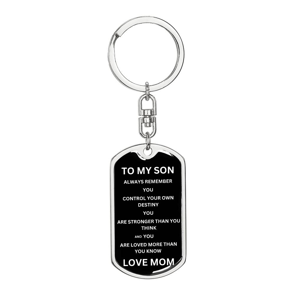 To My Son Love Mom | Military Chain Key Chain