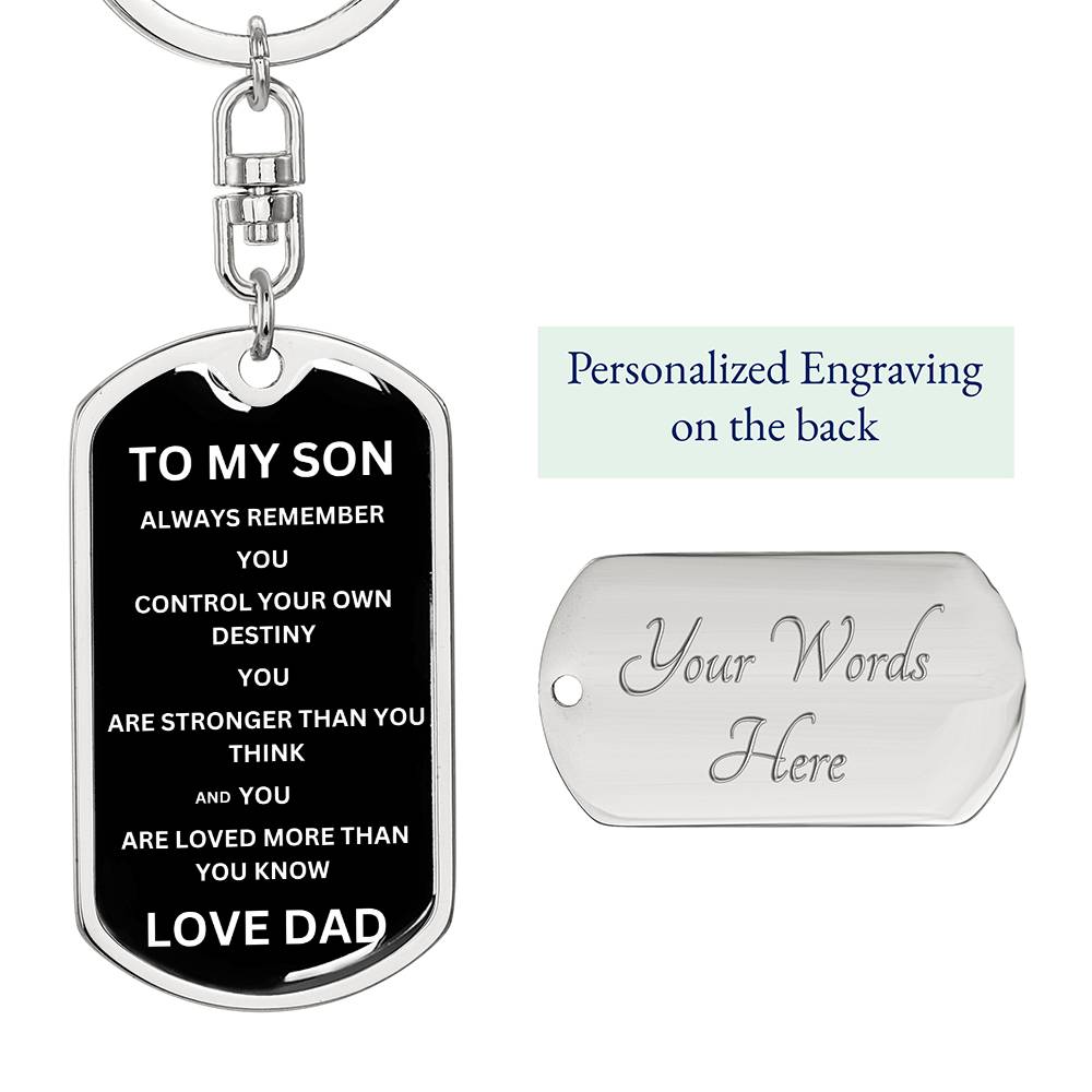To My Son Love Dad | Military Chain Key Chain