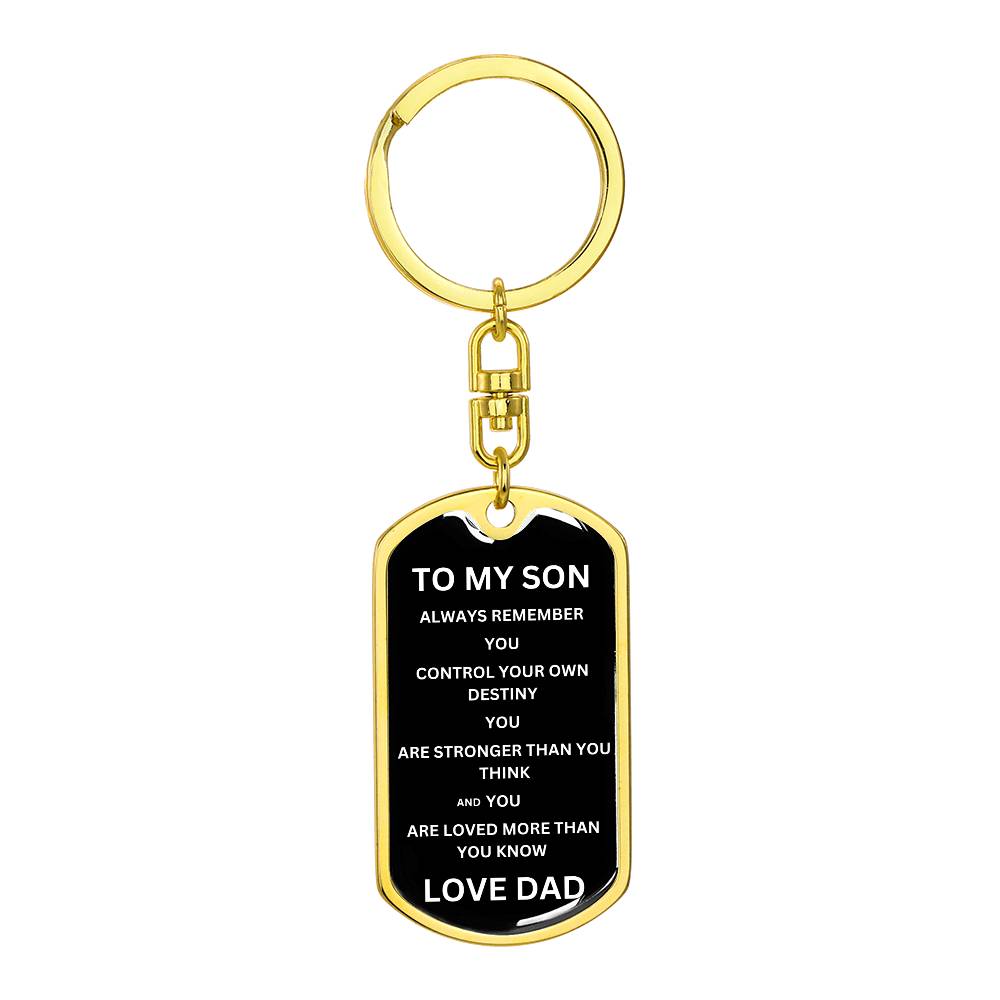 To My Son Love Dad | Military Chain Key Chain