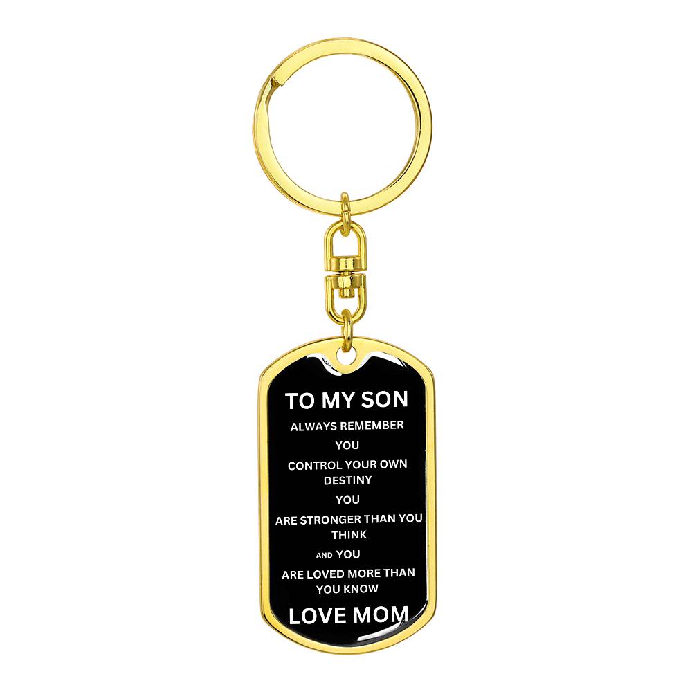 To My Son Love Mom | Military Chain Key Chain