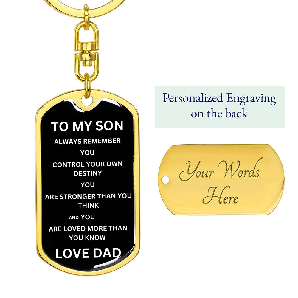 To My Son Love Dad | Military Chain Key Chain