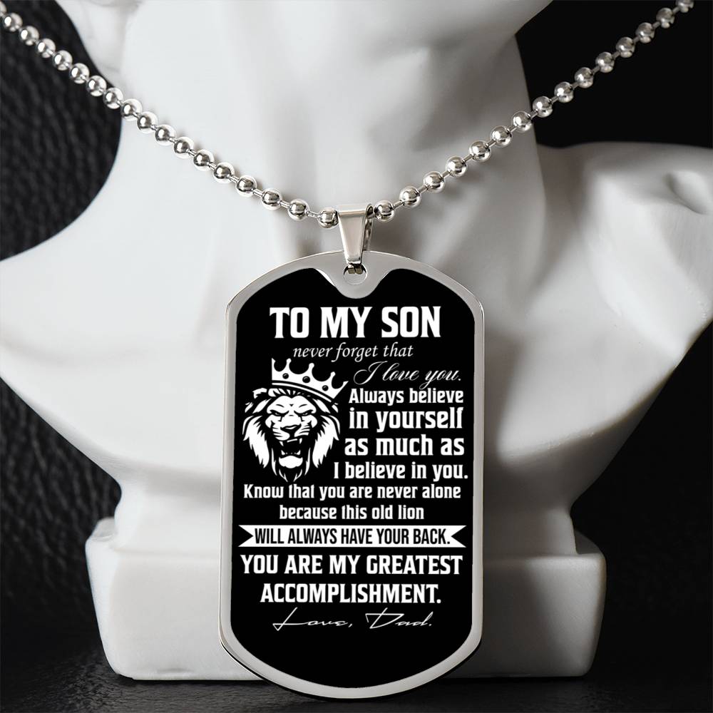 To My Son Never Forget | Military Chain Necklace