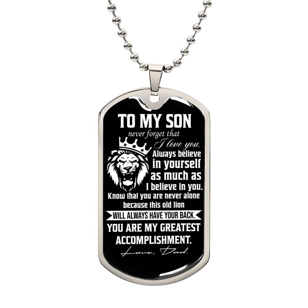 To My Son Never Forget | Military Chain Necklace