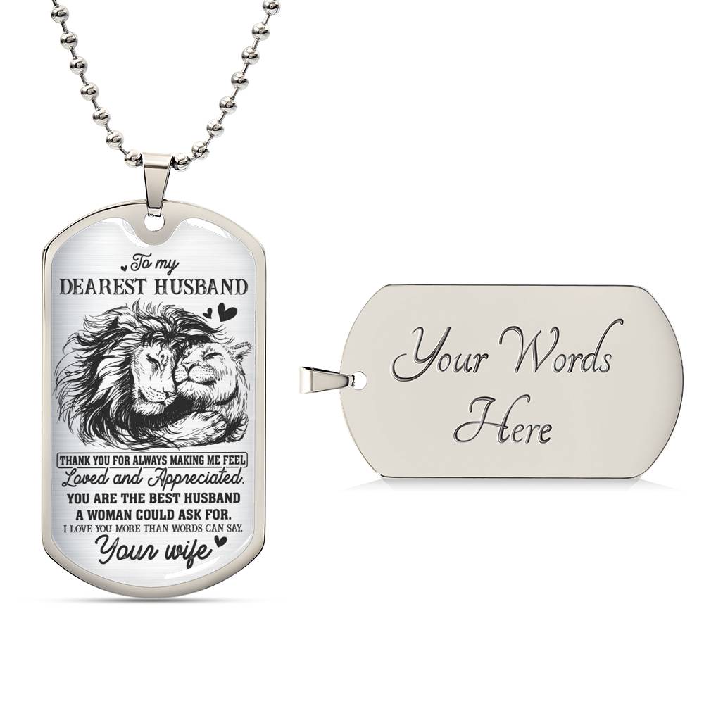 My Dearest Husband | Military Chain Necklace