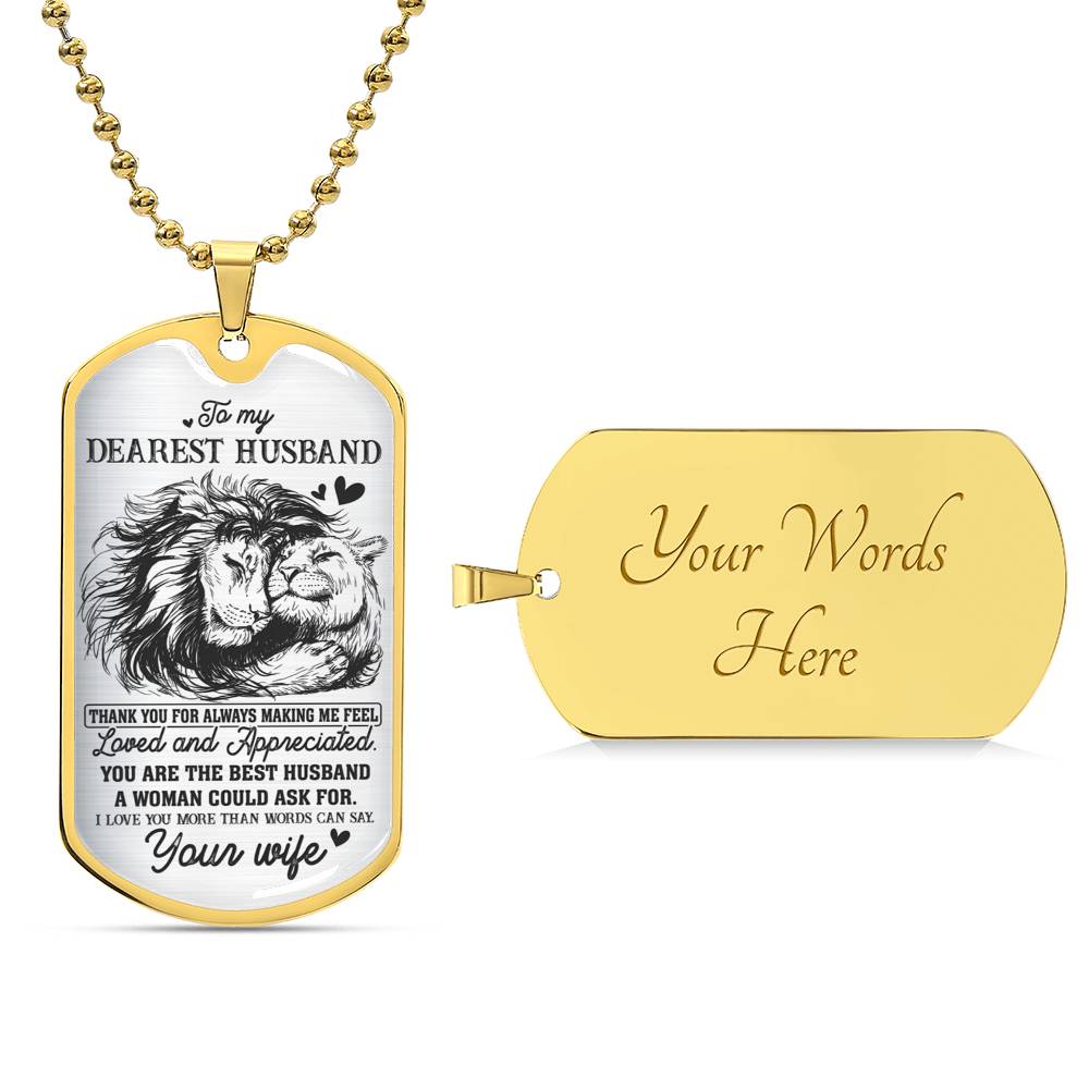 My Dearest Husband | Military Chain Necklace