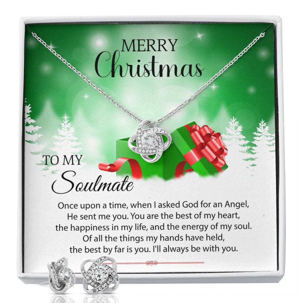 To My Soulmate | Christmas Love Knot Earring & Necklace Set