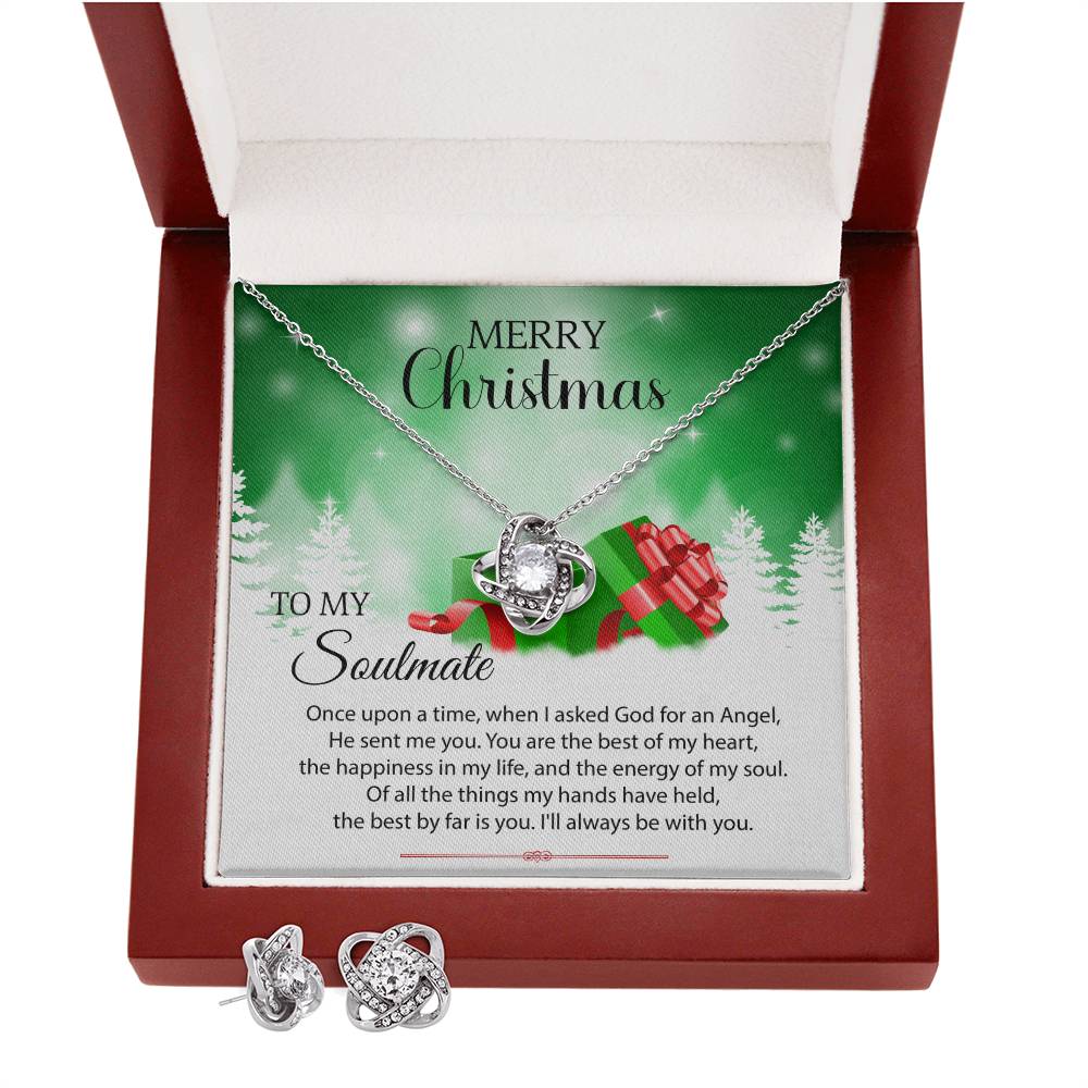 To My Soulmate | Christmas Love Knot Earring & Necklace Set