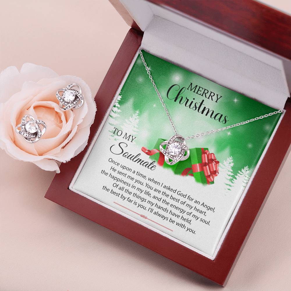 To My Soulmate | Christmas Love Knot Earring & Necklace Set