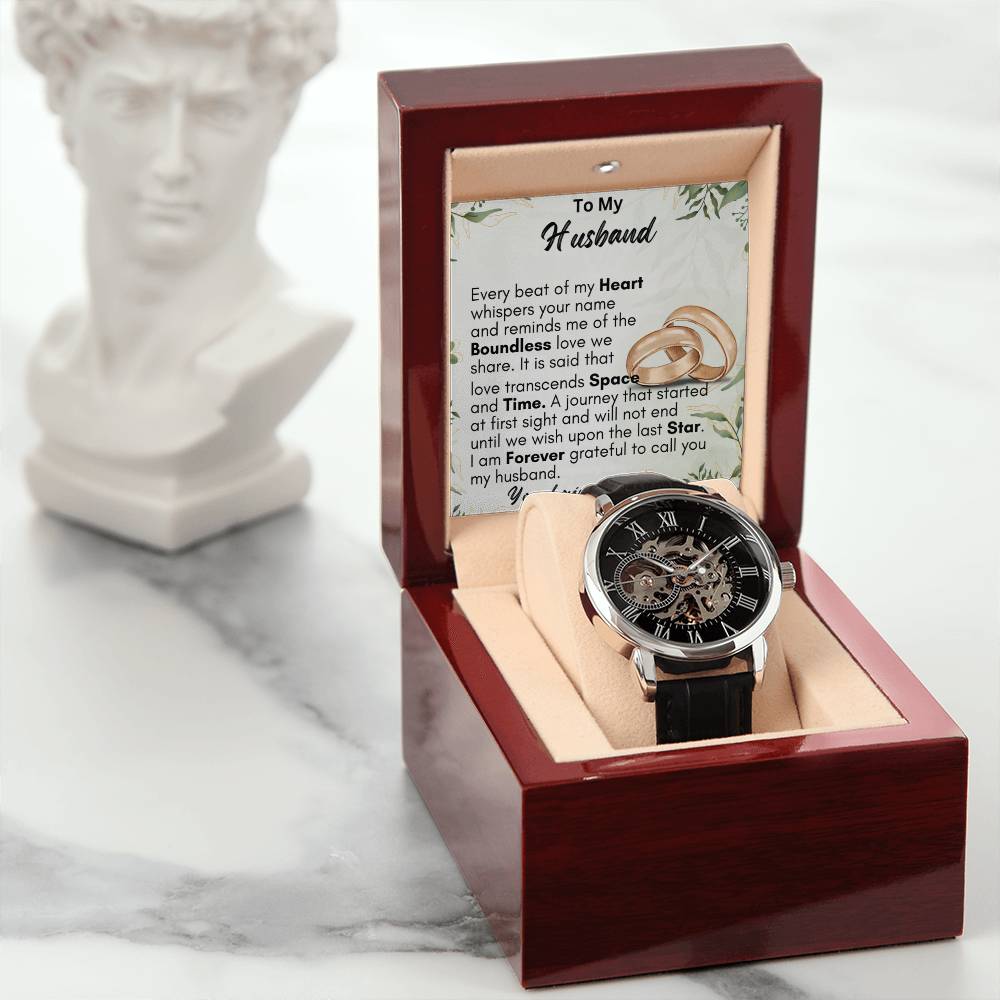 To My Husband | Men's Openwork Watch