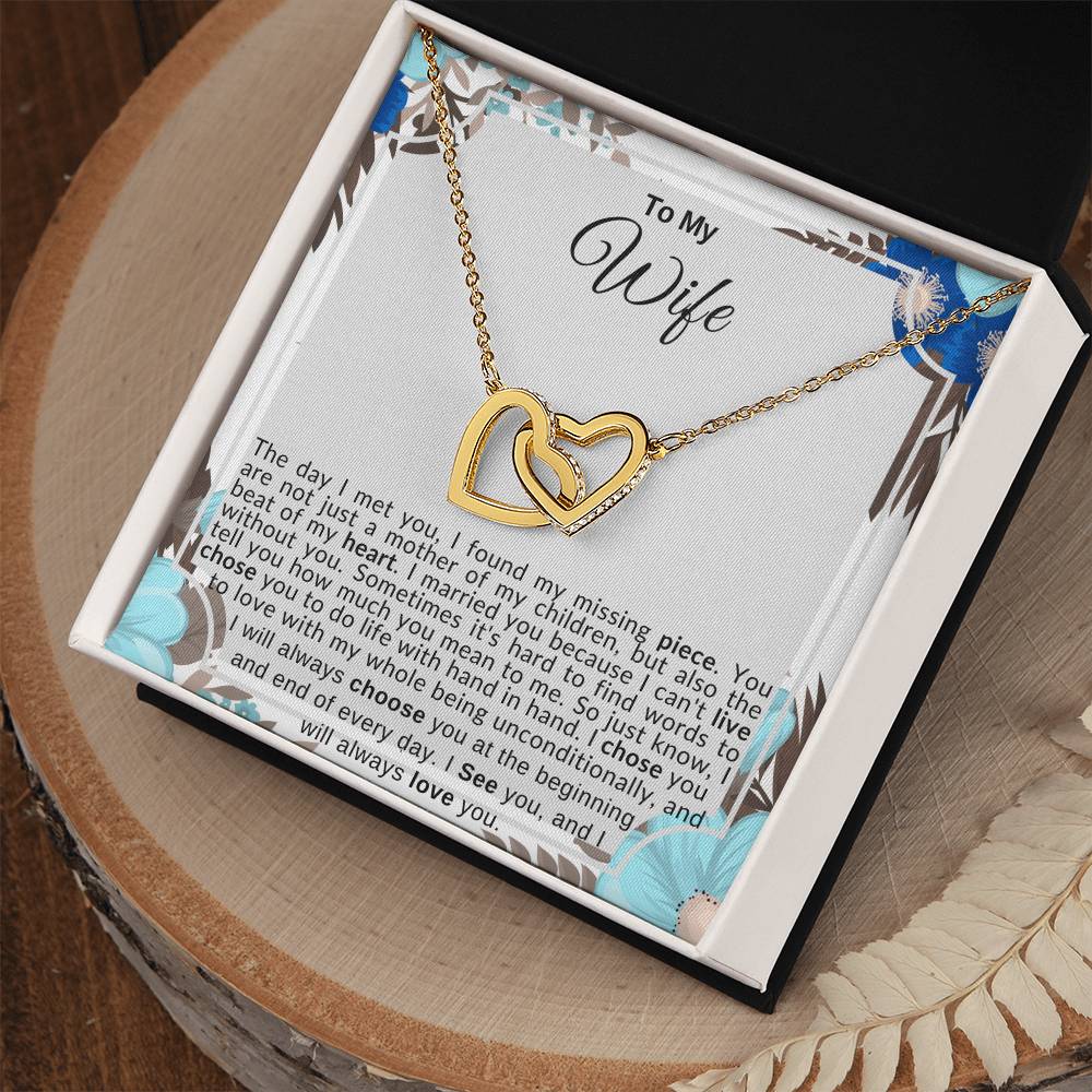 To My Wife | Interlocking Hearts Necklace