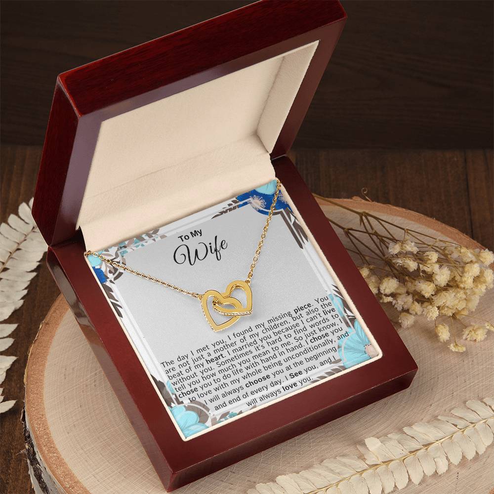 To My Wife | Interlocking Hearts Necklace