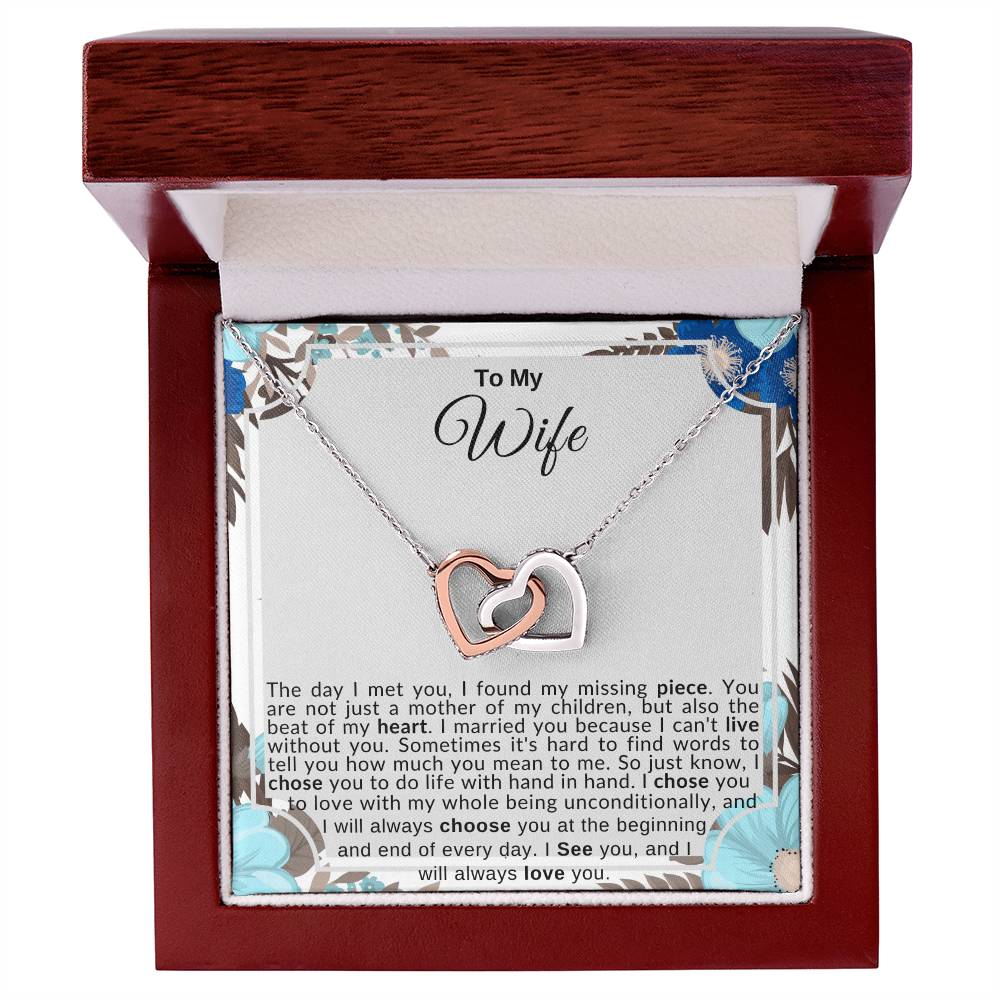 To My Wife | Interlocking Hearts Necklace