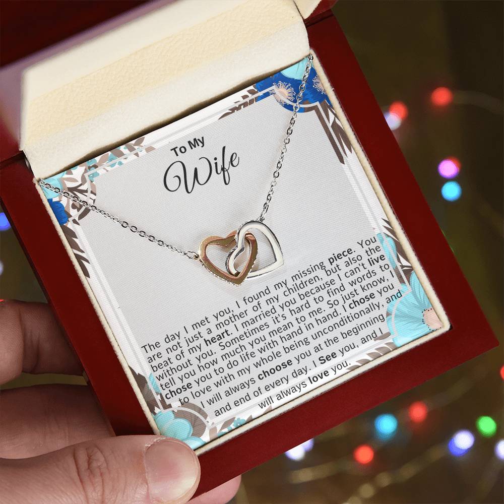 To My Wife | Interlocking Hearts Necklace