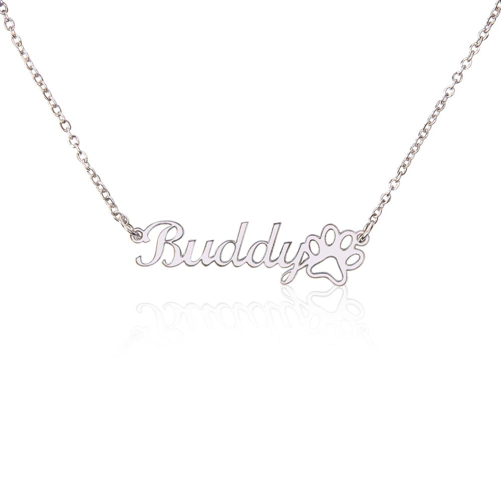 Name Necklace | Paw Print