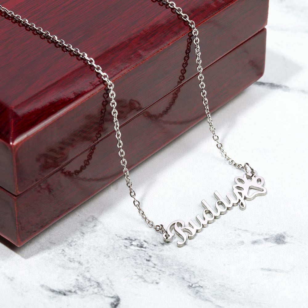Name Necklace | Paw Print