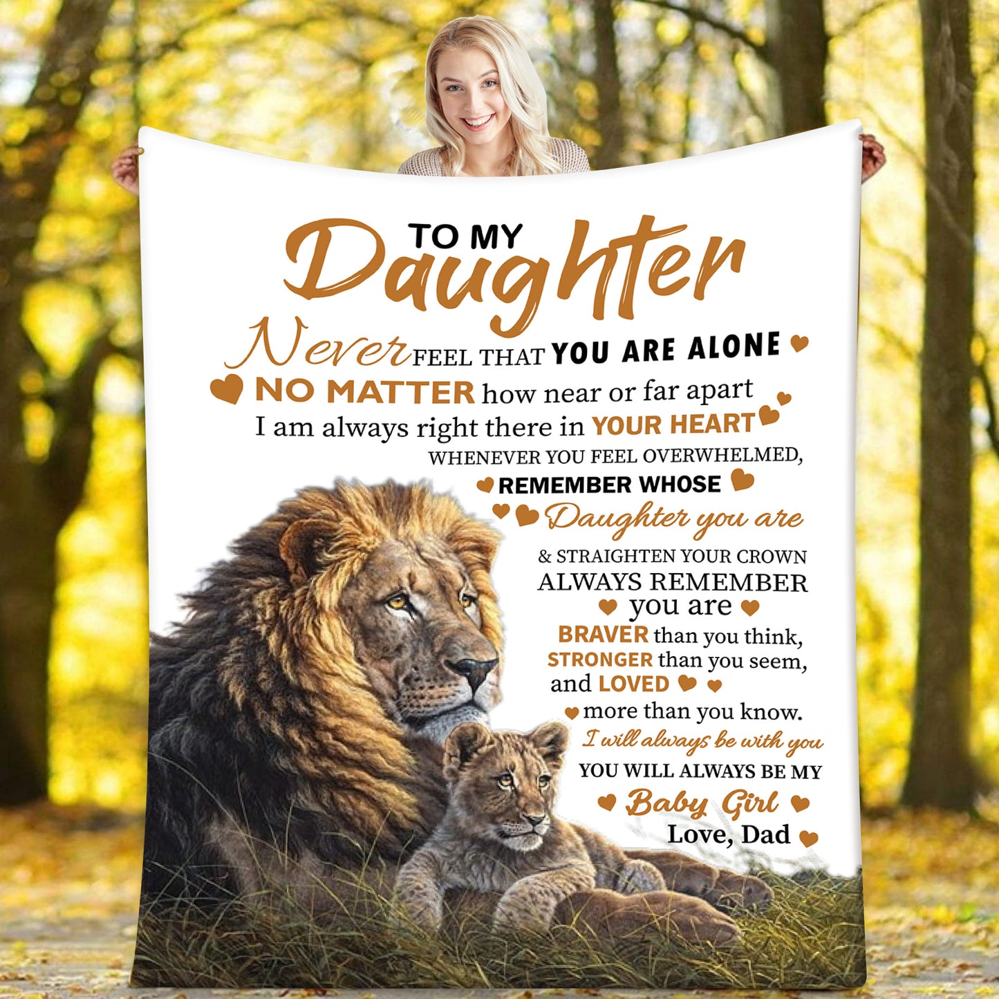 Never Alone To My Daughter | Cozy Plush Fleece Blanket