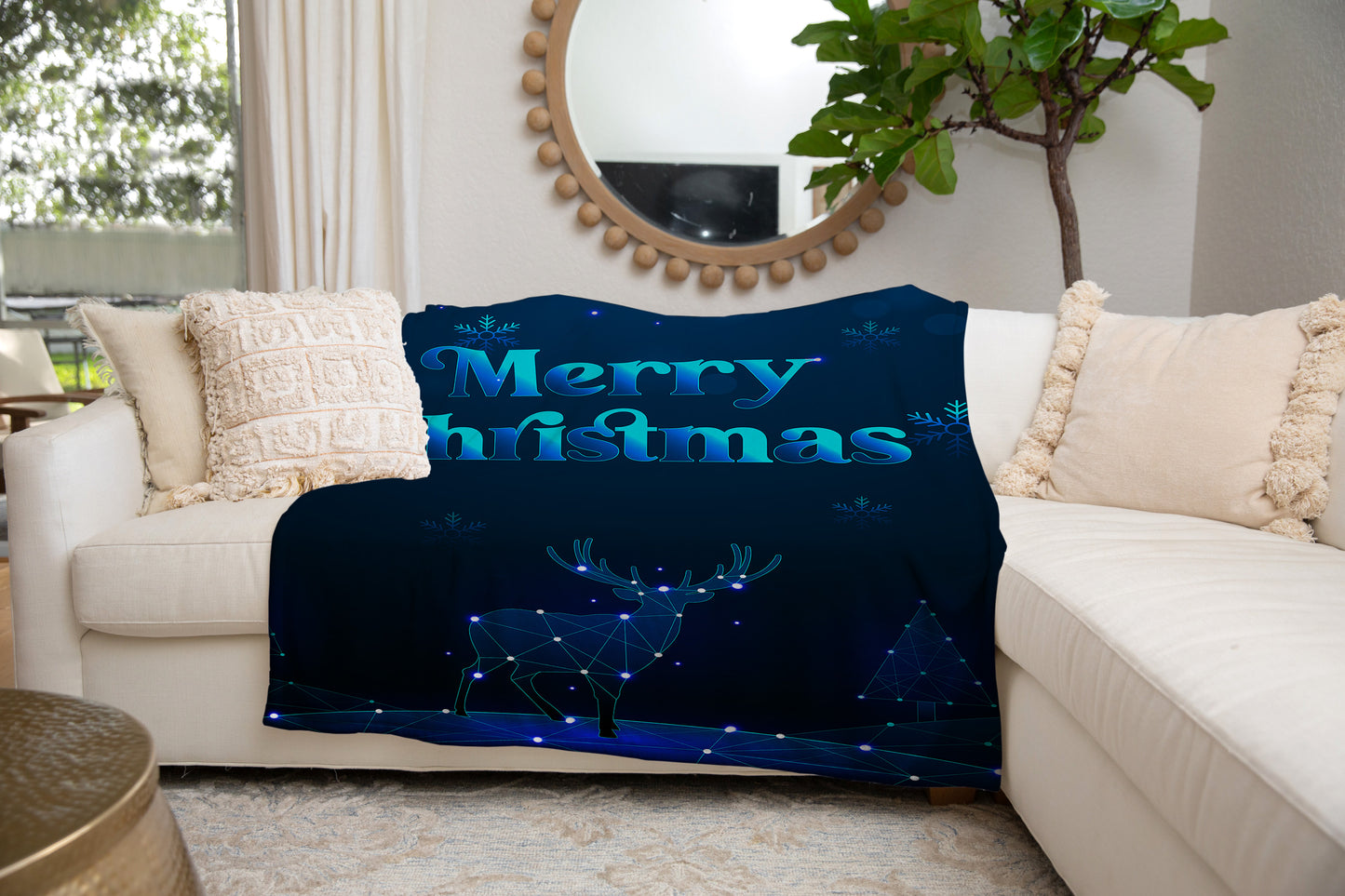 Blue Merry Christmas | Cozy Plush Fleece Blanket