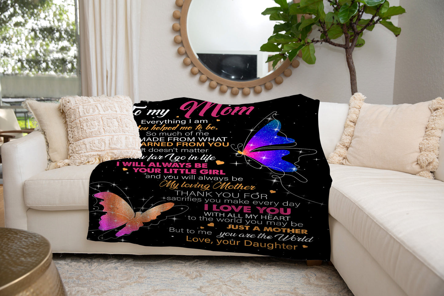 To My Mom From Daughter | Cozy Plush Fleece Blanket