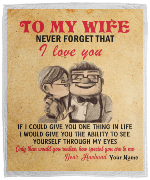 Personalized To My Wife Up Love | Cozy Plush Fleece Blanket - 60x80