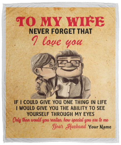 Personalized To My Wife Up Love | Cozy Plush Fleece Blanket - 60x80