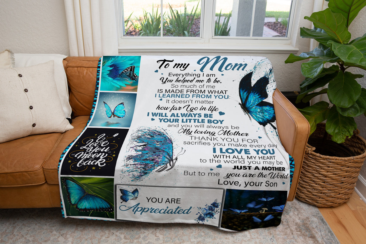 To My Mom From Son | Cozy Plush Fleece Blanket