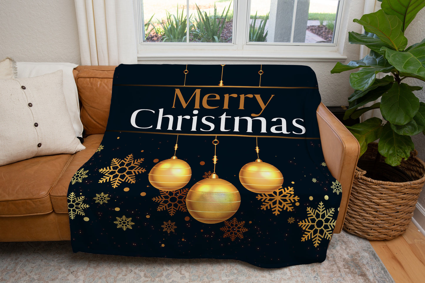 Gold Ornament | Cozy Plush Fleece Blanket