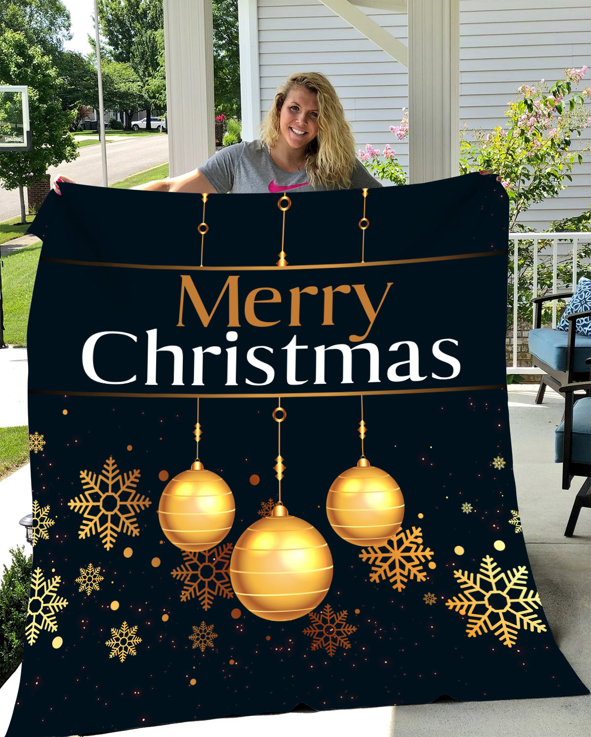 Gold Ornament | Cozy Plush Fleece Blanket