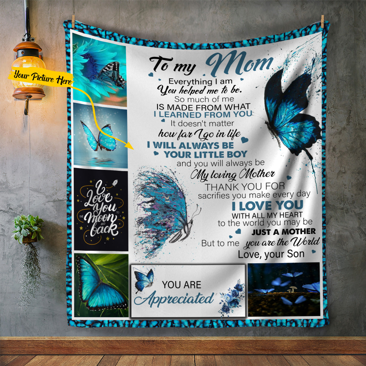 To My Mom From Son | Cozy Plush Fleece Blanket