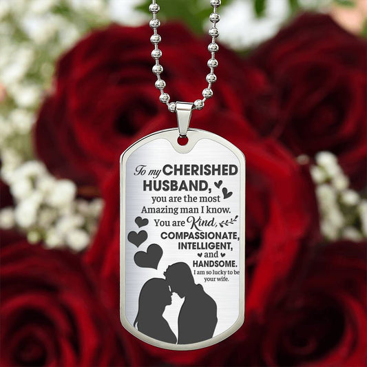 To My Cherished Husband  | Military Chain Necklace