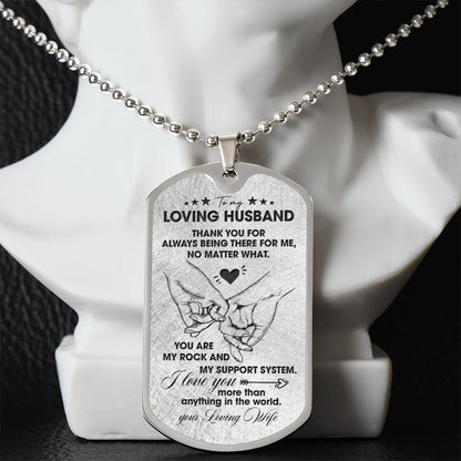 To My Loving Husband | Military Chain Necklace