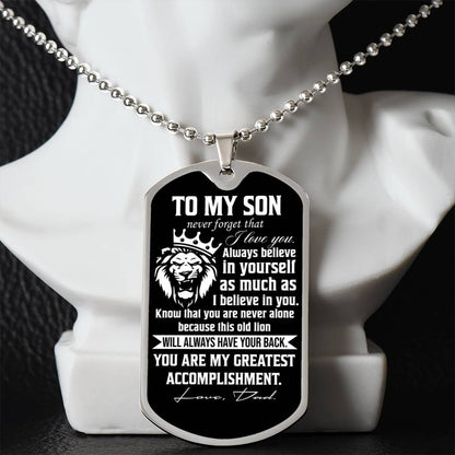 To My Son Never Forget | Military Chain Necklace