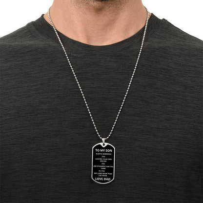 To My Son Love Dad | Military Chain Necklace