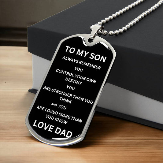 To My Son Love Dad | Military Chain Necklace