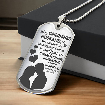 To My Cherished Husband  | Military Chain Necklace