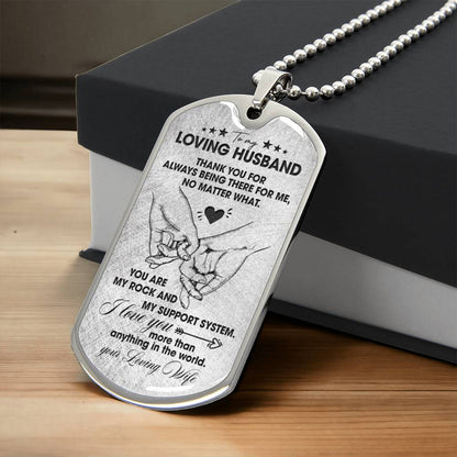 To My Loving Husband | Military Chain Necklace