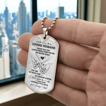 To My Loving Husband | Military Chain Necklace