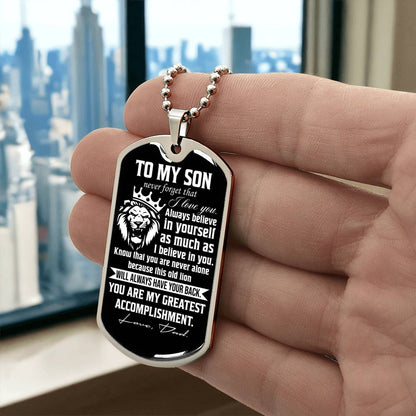 To My Son Never Forget | Military Chain Necklace