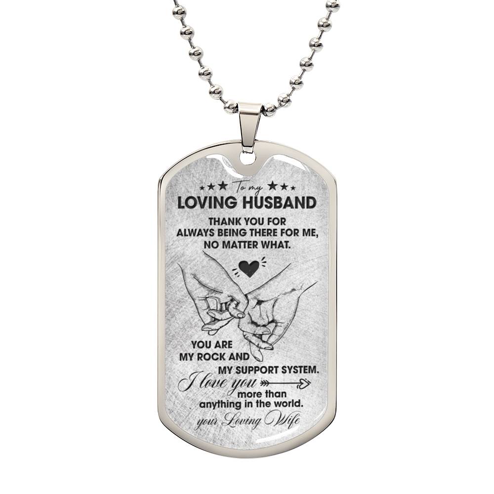 To My Loving Husband | Military Chain Necklace