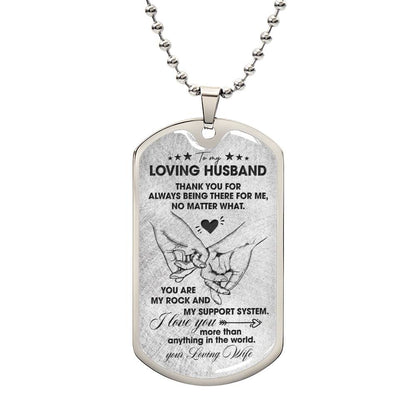 To My Loving Husband | Military Chain Necklace