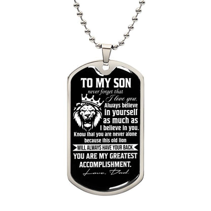 To My Son Never Forget | Military Chain Necklace