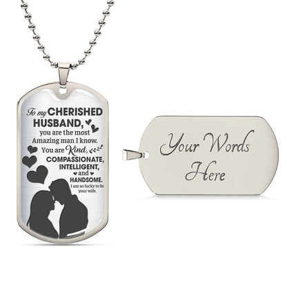 To My Cherished Husband  | Military Chain Necklace