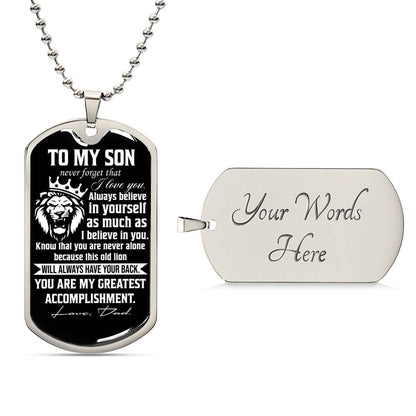 To My Son Never Forget | Military Chain Necklace