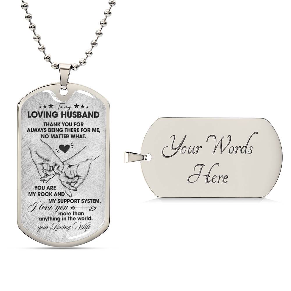 To My Loving Husband | Military Chain Necklace