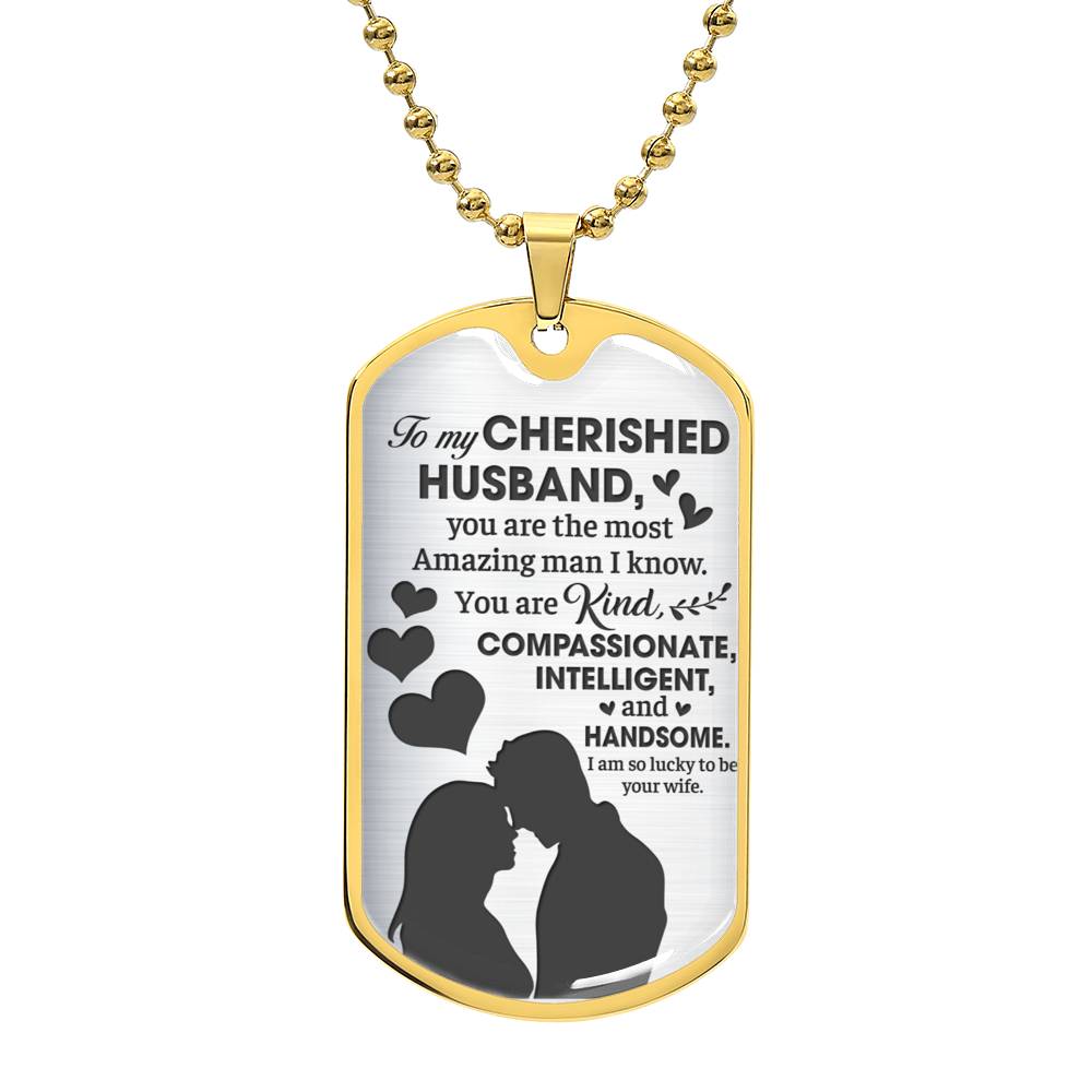 To My Cherished Husband  | Military Chain Necklace