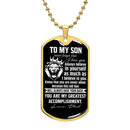 To My Son Never Forget | Military Chain Necklace