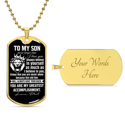 To My Son Never Forget | Military Chain Necklace