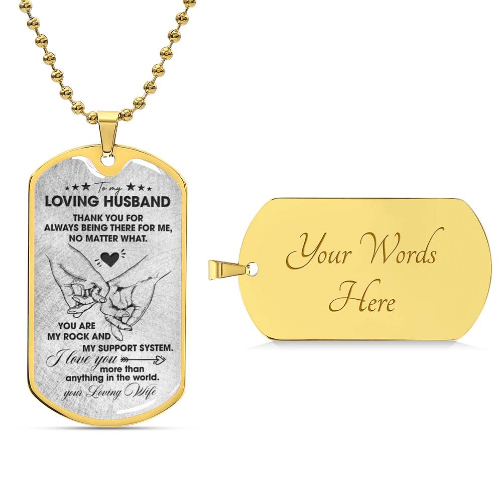 To My Loving Husband | Military Chain Necklace