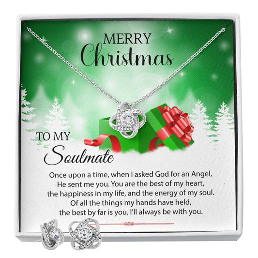 To My Soulmate | Christmas Love Knot Earring & Necklace Set
